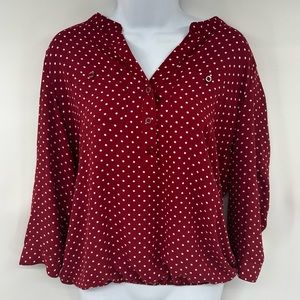 New York & Company Polka Dot Blouse Size Small